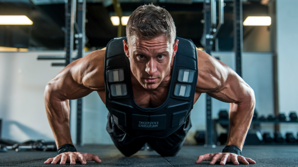 Weighted Vest Man Push-ups